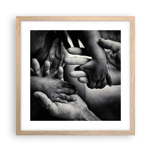 Pôster com moldura de carvalho claro - Ser humano - 40x40 cm