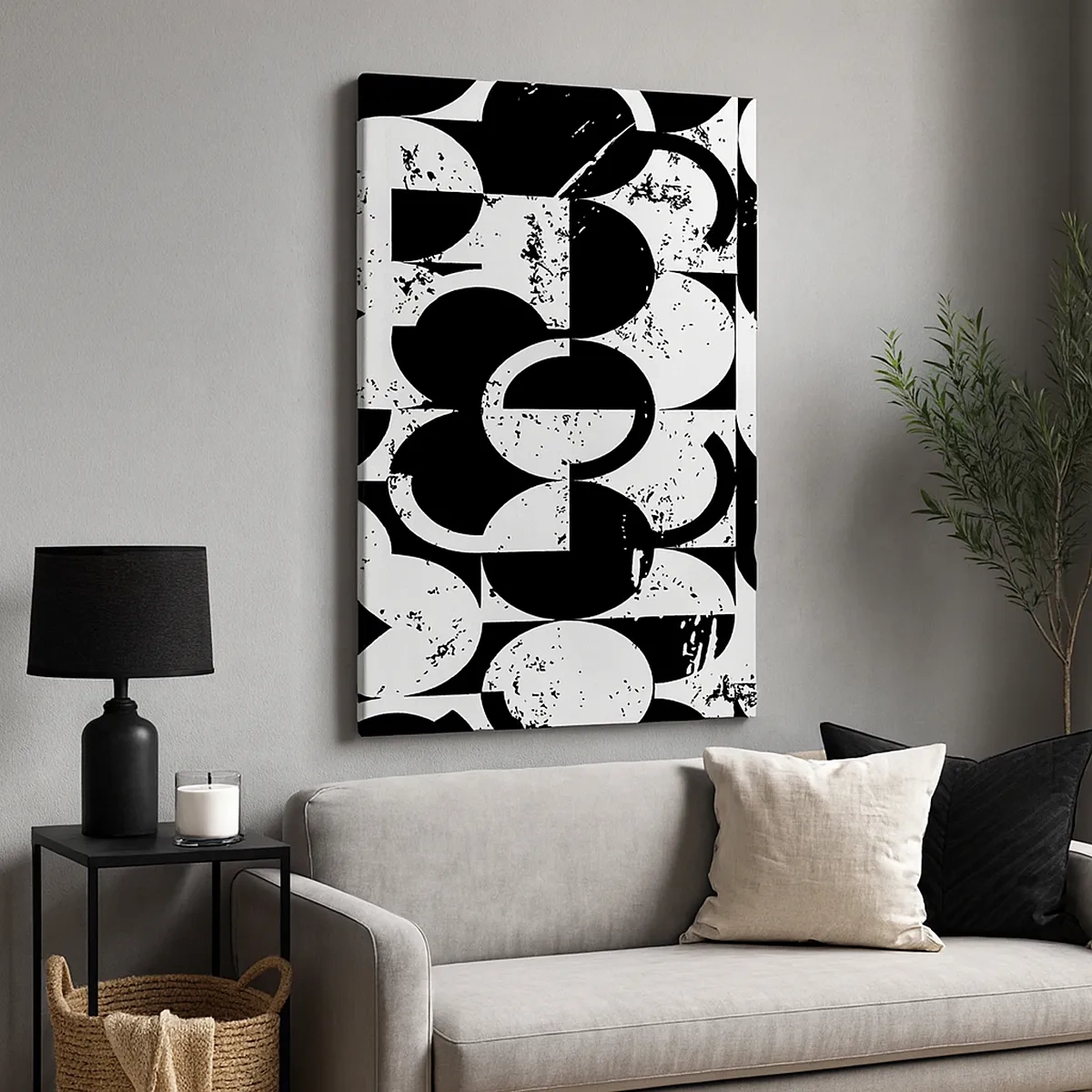 Quadro em tela - O branco é branco e o preto é preto - 50x70 cm
