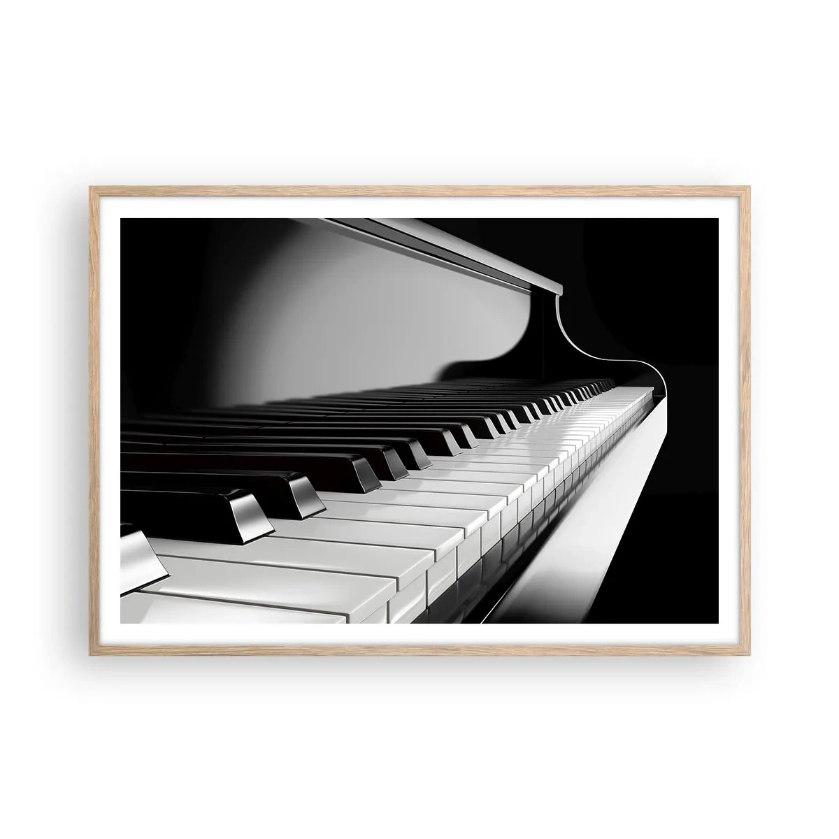 Pôster com moldura de carvalho claro - Harmonia de formas e cores - 100x70 cm