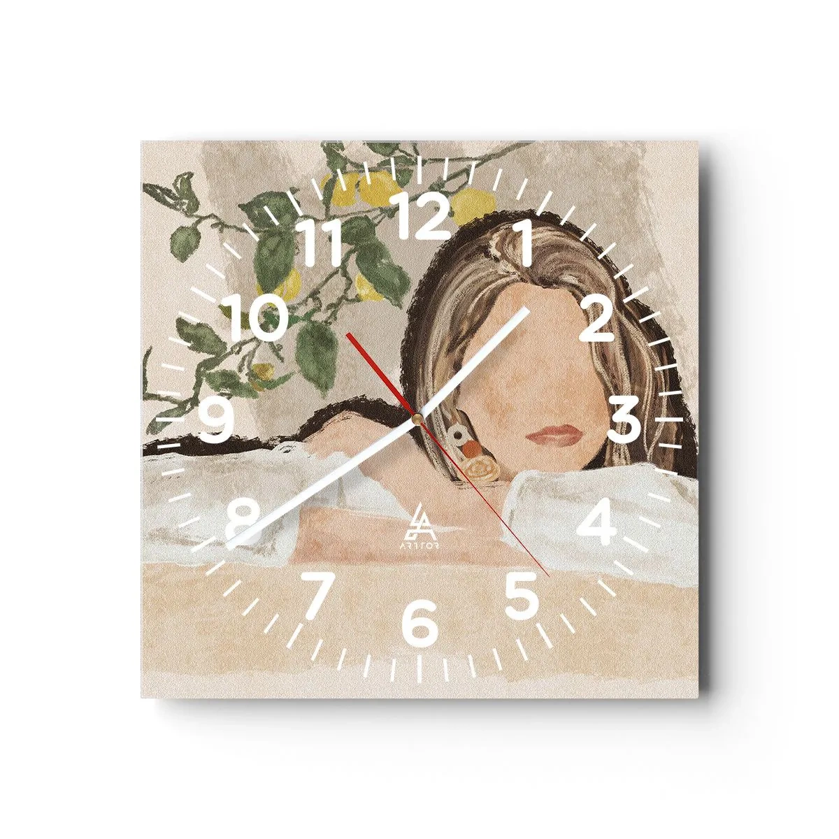 Relógio de parede - Relógio em vidro - Beleza do sul - 40x40 cm