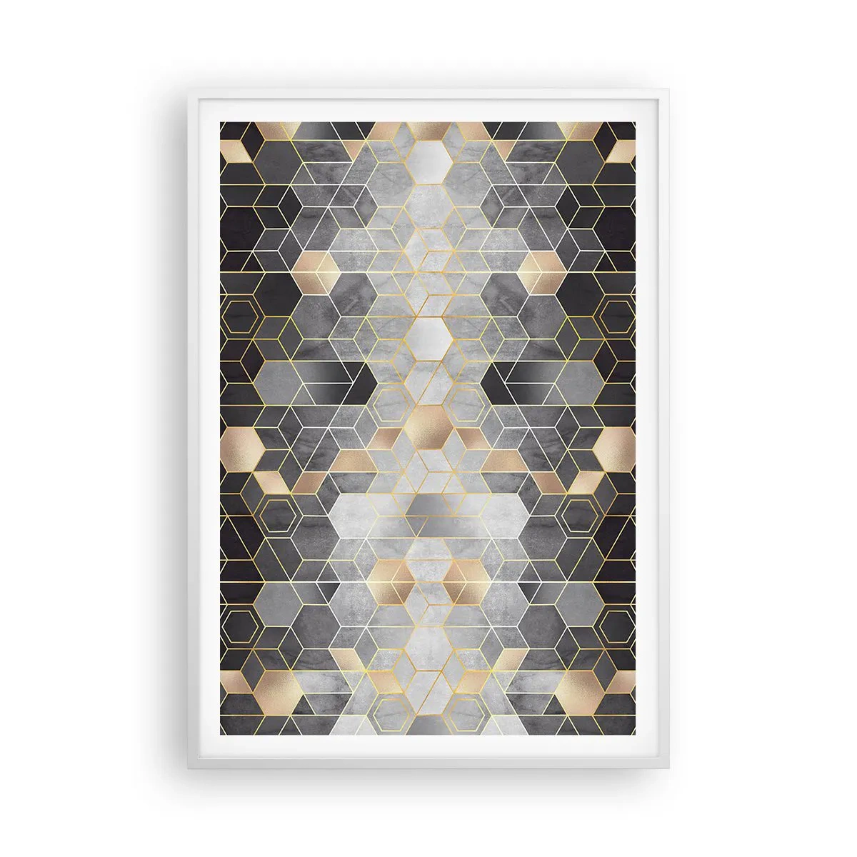 Pôster em moldura branca - Composição do diamante - 70x100 cm