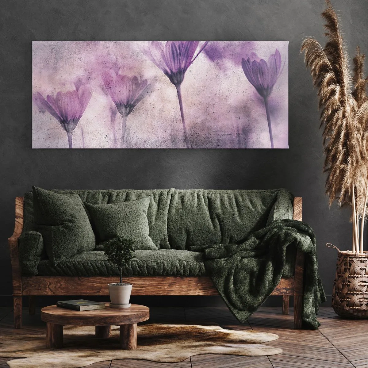 Quadro em tela - Sonho de flores - 140x50 cm