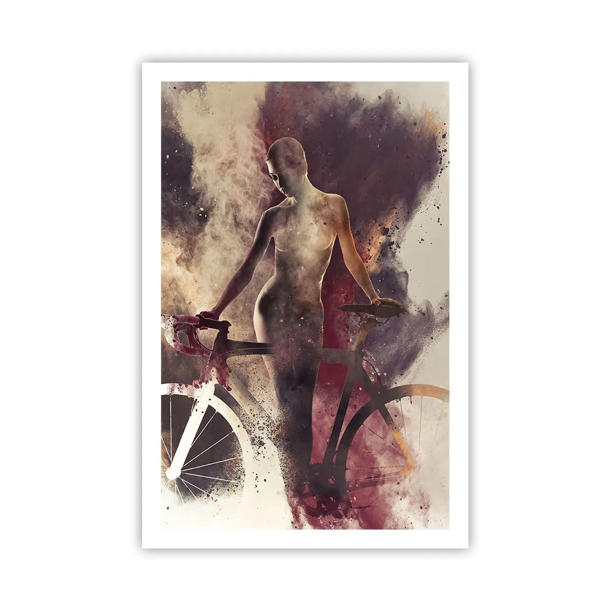 Pôster - Uma alma de bicicleta em formas de mármore - 61x91 cm