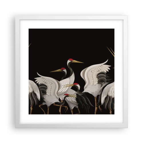 Pôster em moldura branca - Assuntos de aves - 40x40 cm