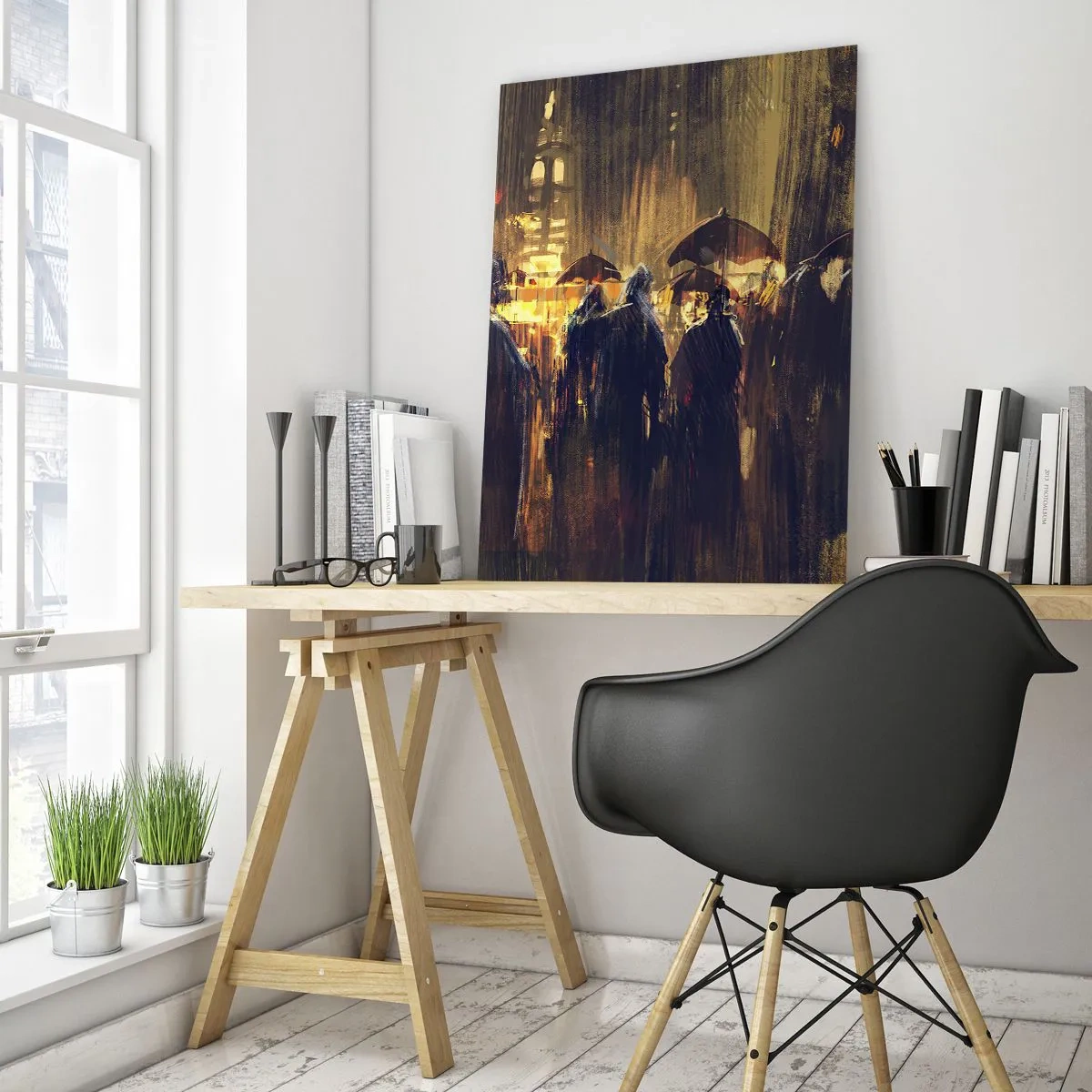 Quadro em vidro - Os seguidores da chuva - 80x120 cm