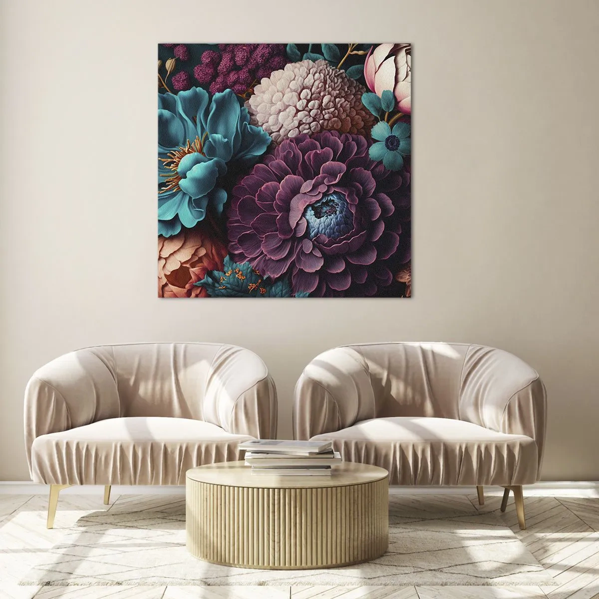 Quadro em vidro - Natureza em abundância - 70x70 cm