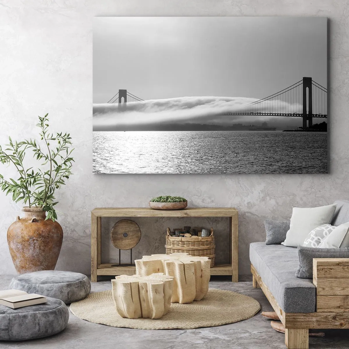 Quadro em tela - Navegando pelo Golden Gate - 100x70 cm