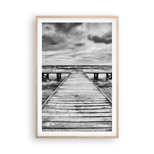 Pôster com moldura de carvalho claro - Estou à espera do vento, que vai dispersar... - 61x91 cm