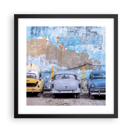 Pôster com moldura preta - Encontro de Veteranos - 40x40 cm