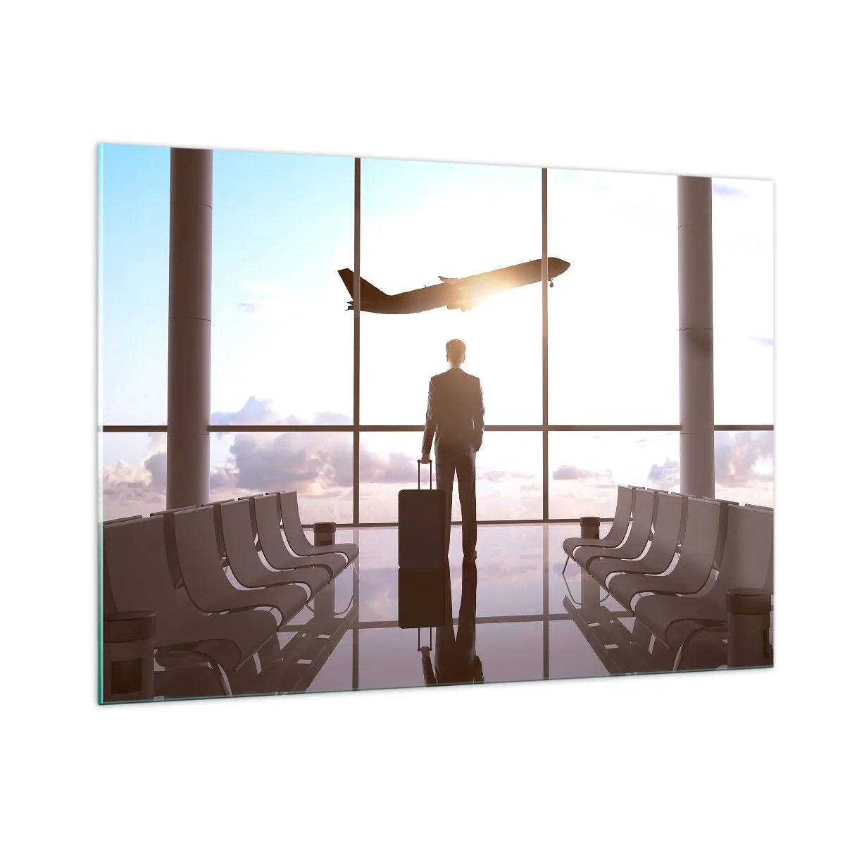 Quadro em vidro - Tem tempo, desacelere - 100x70 cm