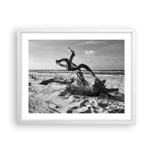 Pôster em moldura branca - Escultura do mar - 50x40 cm