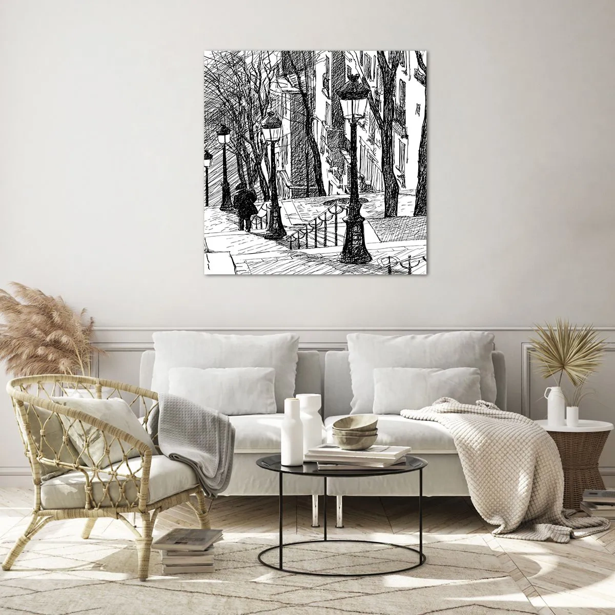 Quadro em vidro - Uma história de amor ou uma história de terror? - 70x70 cm