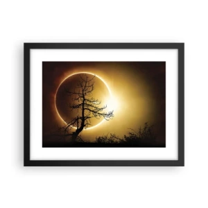 Pôster com moldura preta - Eclipse total - 40x30 cm