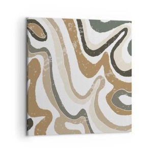 Quadro em tela - Meandros de cores da terra - 50x50 cm