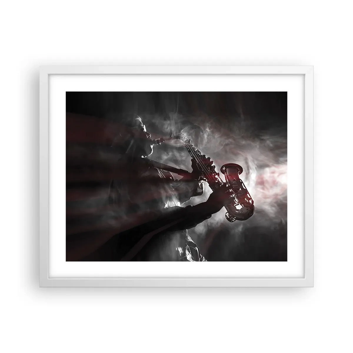 Pôster em moldura branca - Nos fumos do jazz - 50x40 cm