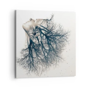 Quadro em tela - Ouvir o sussurro da árvore - 60x60 cm