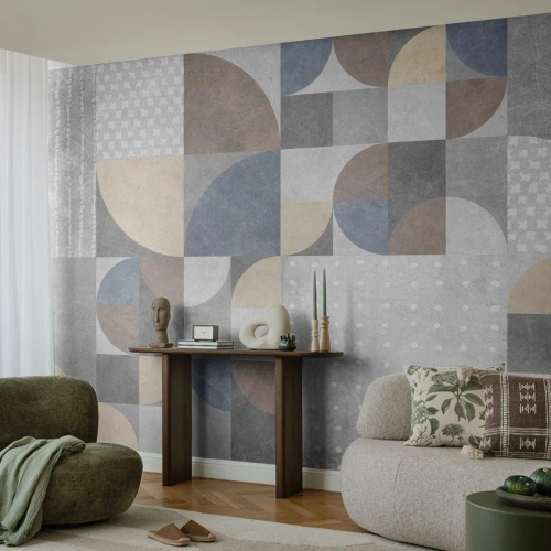 Papel de Parede Standard Eco - Fantasia cerâmica - Abstração, Pedaço, Padrão Geométrico - 150x105 cm