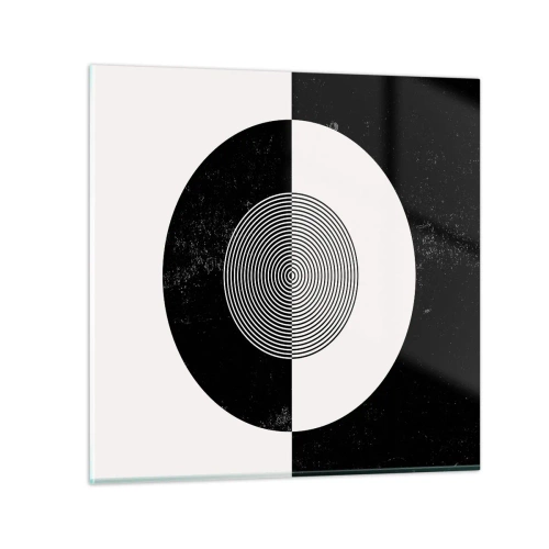 Quadro em vidro - Harmonia a preto e branco - 60x60 cm