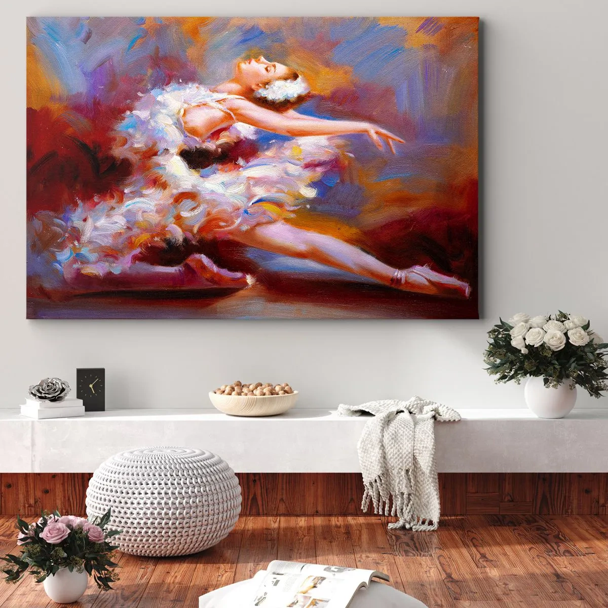 Quadro em tela - A graça do cisne - 120x80 cm