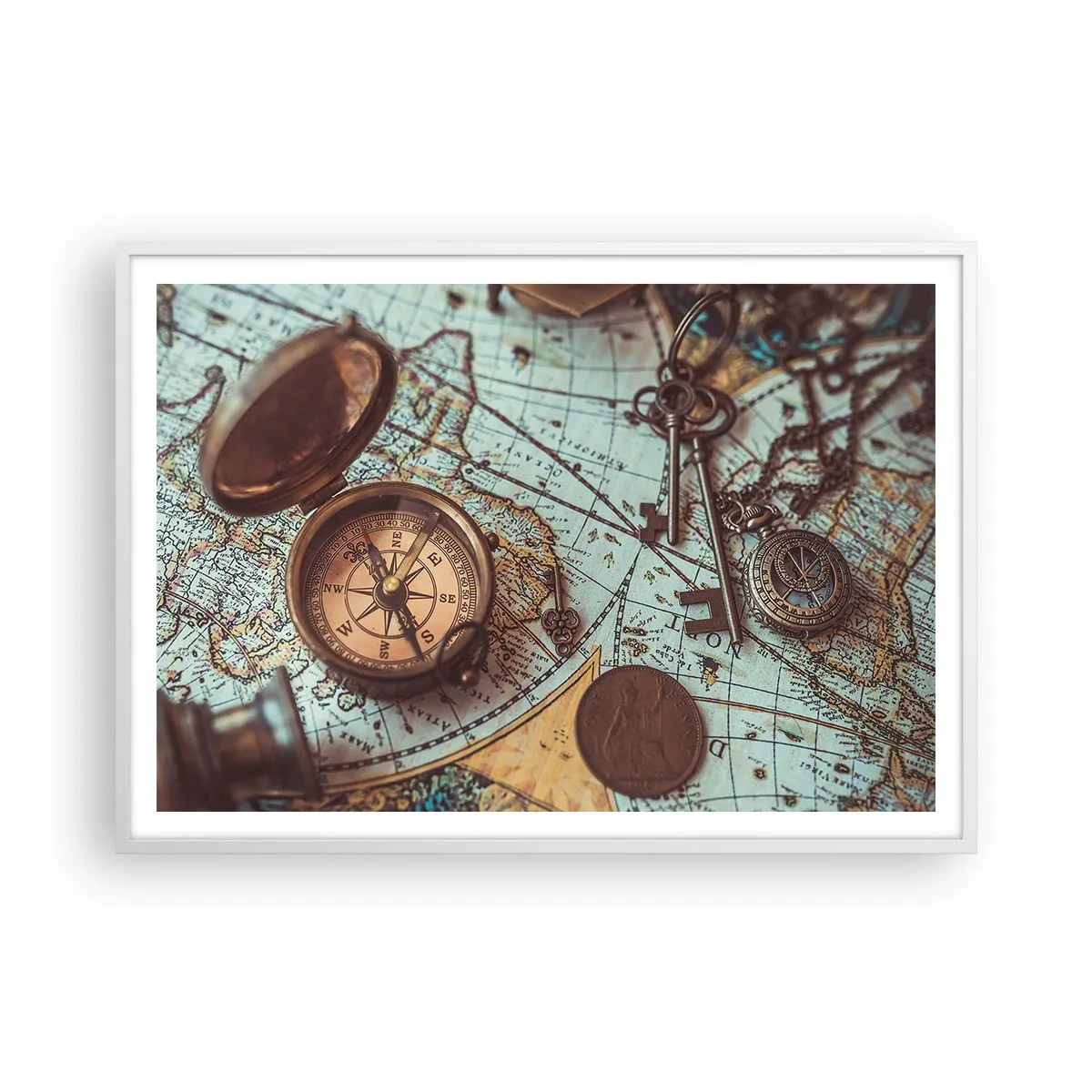 Pôster em moldura branca - Para o aventureiro - 100x70 cm