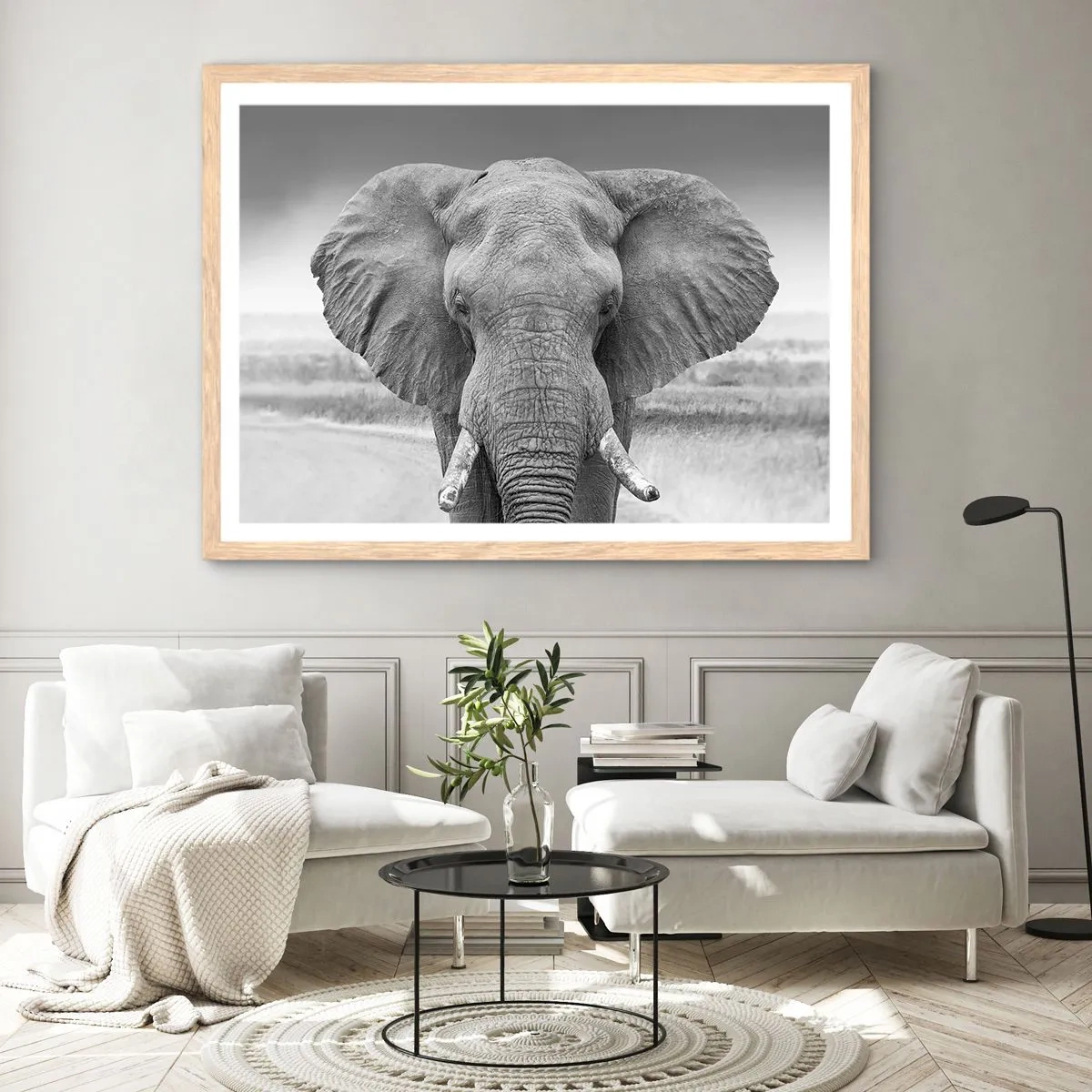 Pôster com moldura de carvalho claro - Bem-vindo ao meu mundo - 91x61 cm