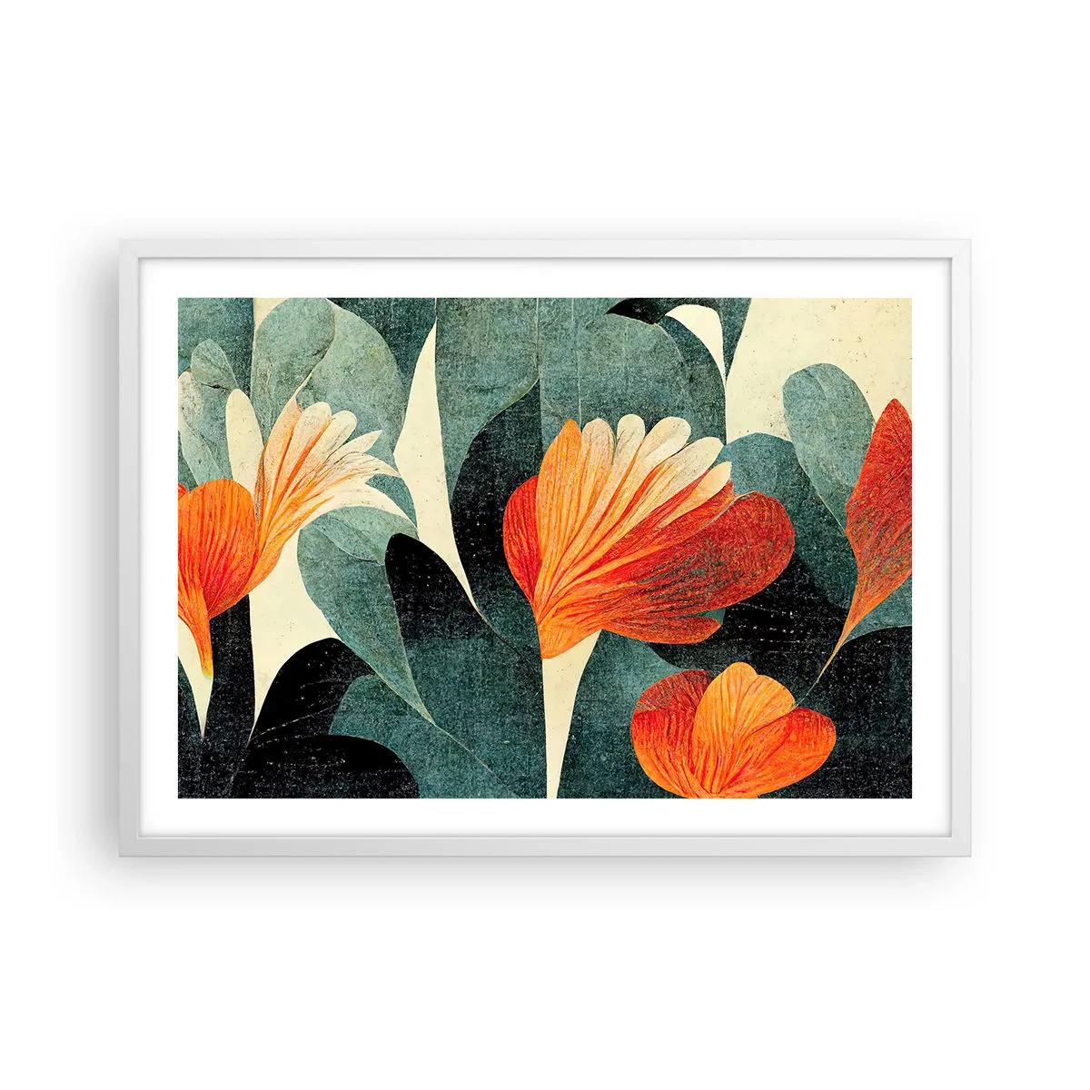 Pôster em moldura branca - O calor dos trópicos e o frescor da vegetação - 70x50 cm