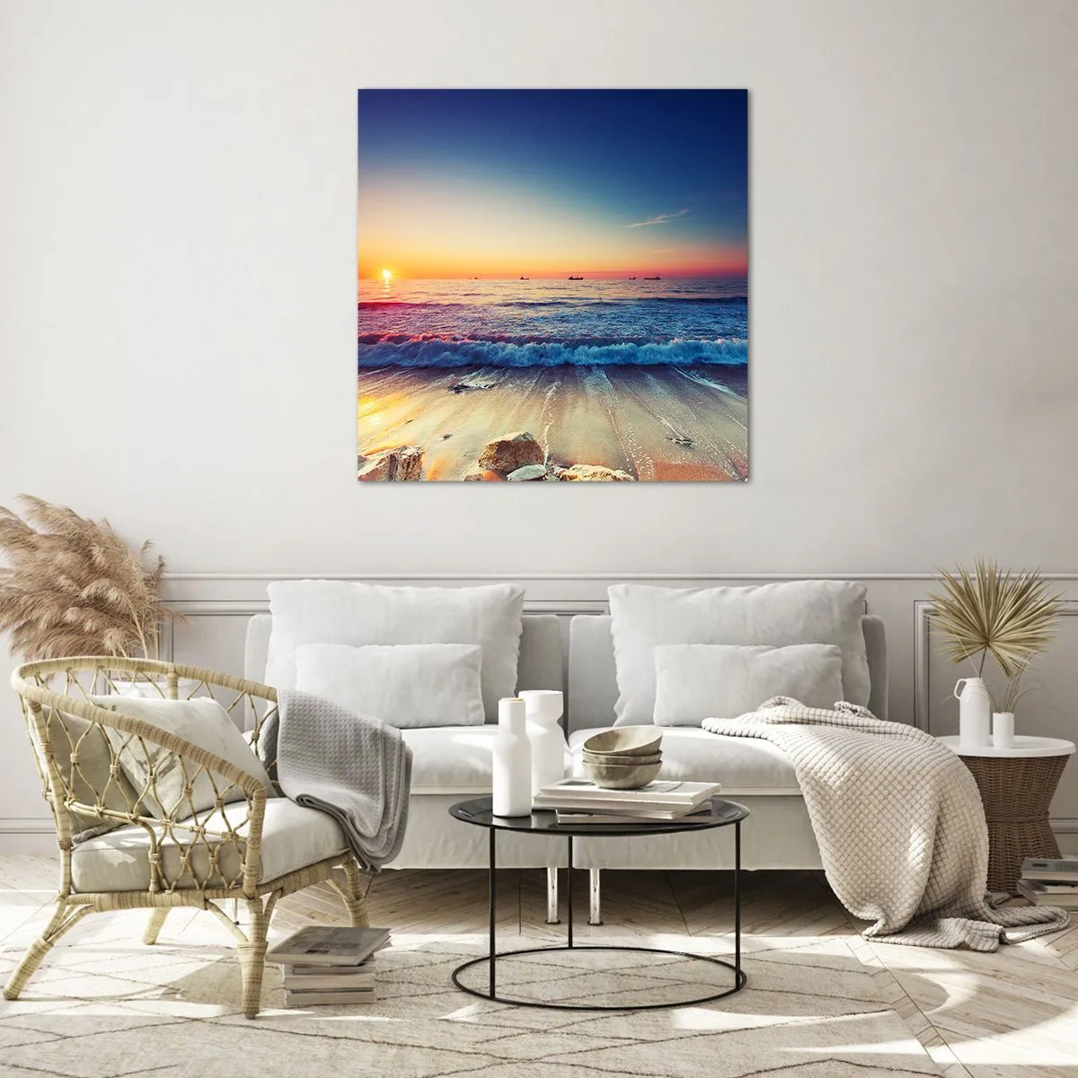 Quadro em vidro - E além do horizonte? - 40x40 cm