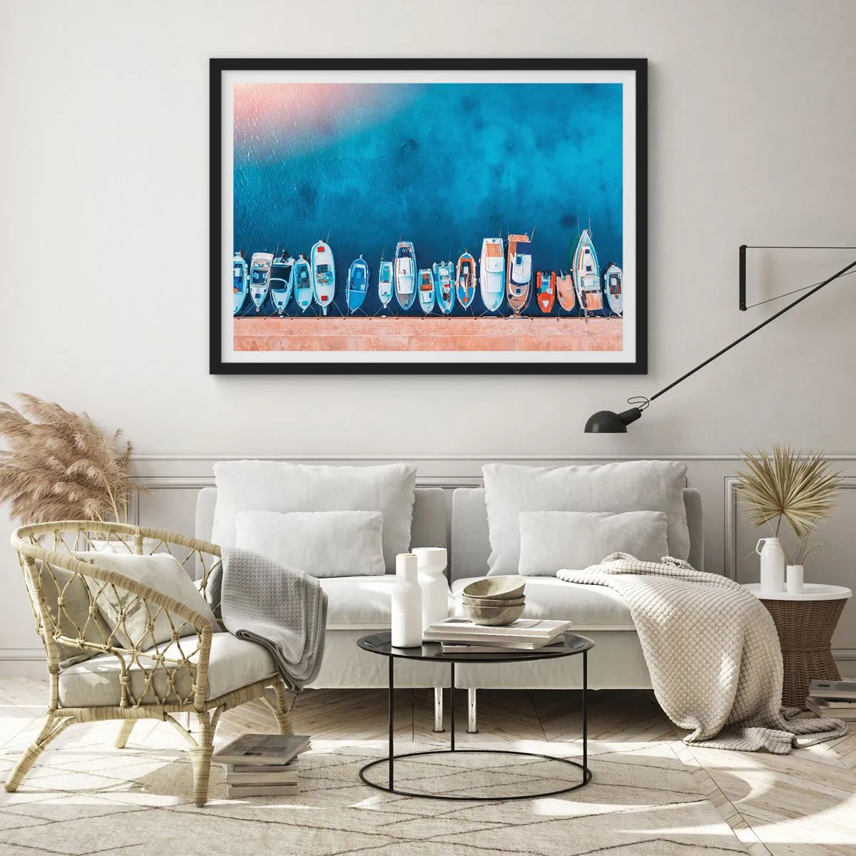 Pôster com moldura preta - Em uma fileira - 50x40 cm