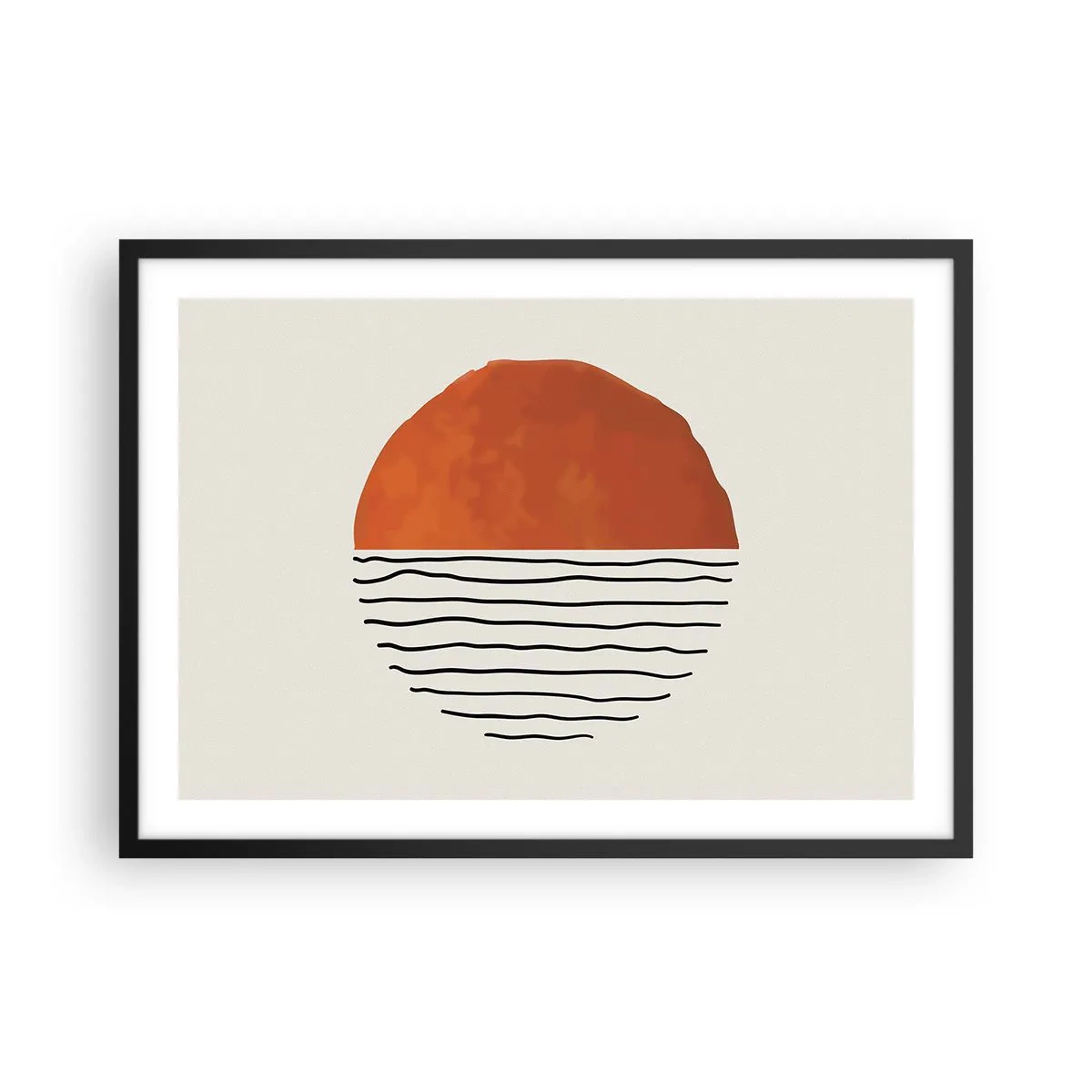 Pôster com moldura preta - No clima japonês - 70x50 cm