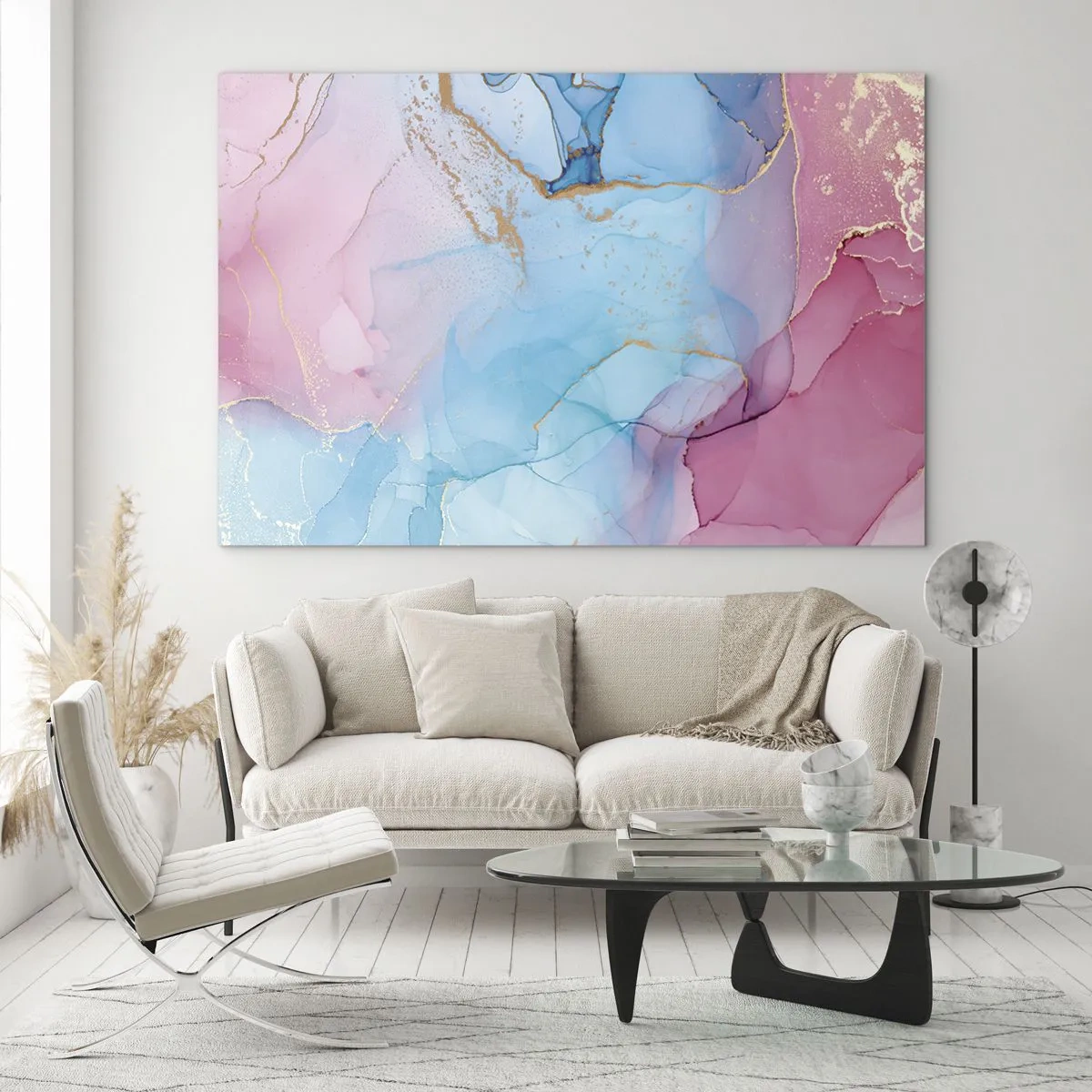 Quadro em vidro - Encontro e difusão - 100x70 cm