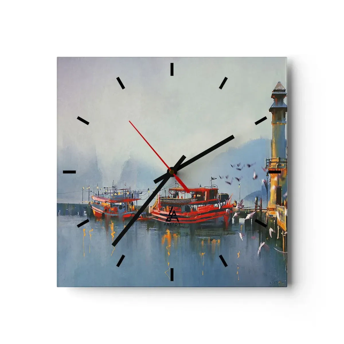 Relógio de parede - Relógio em vidro - No fim do mundo - 30x30 cm