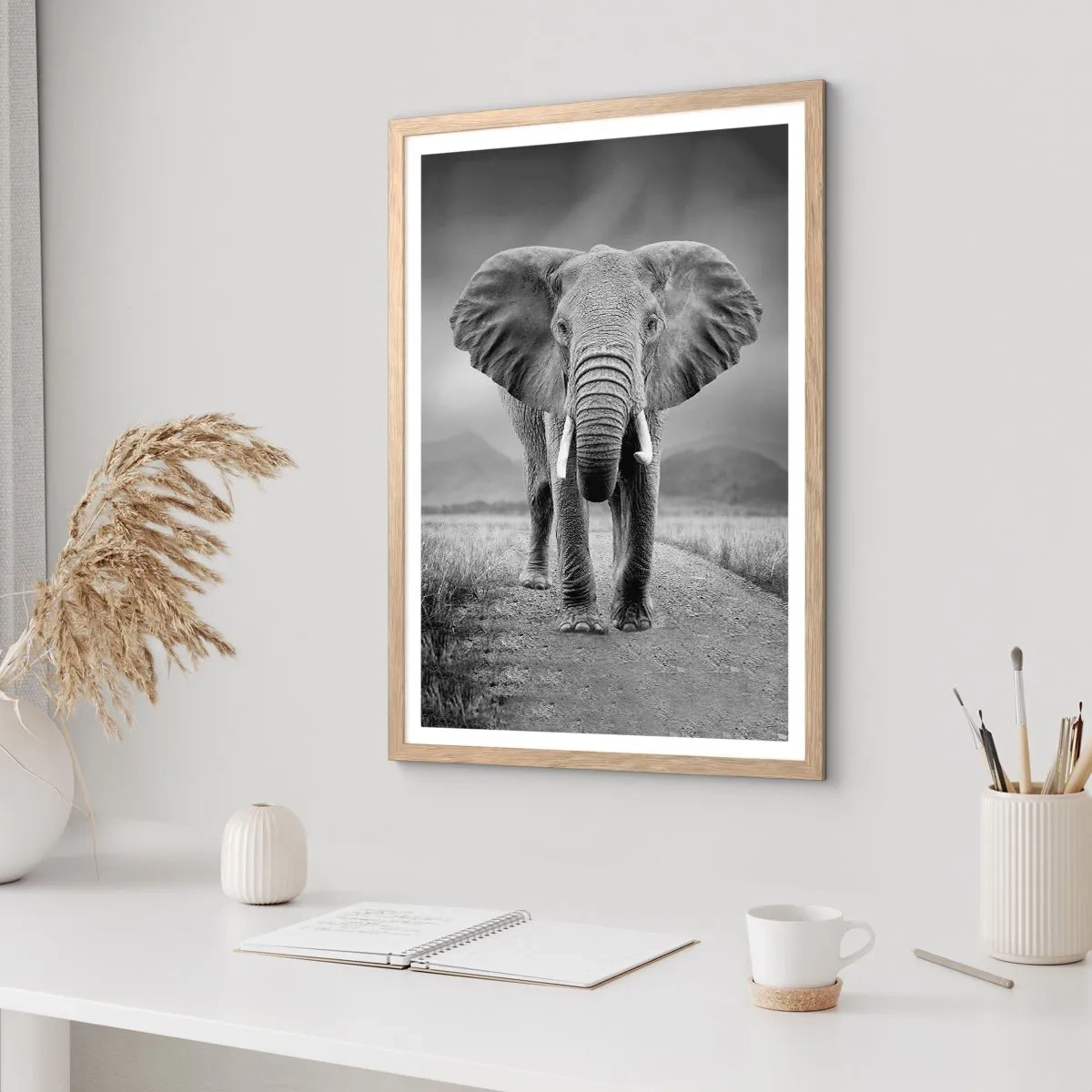 Pôster com moldura de carvalho claro - O anfitrião dá as boas-vindas - 50x70 cm