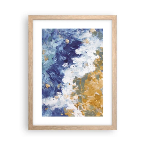 Pôster com moldura de carvalho claro - Dança dos elementos - 30x40 cm