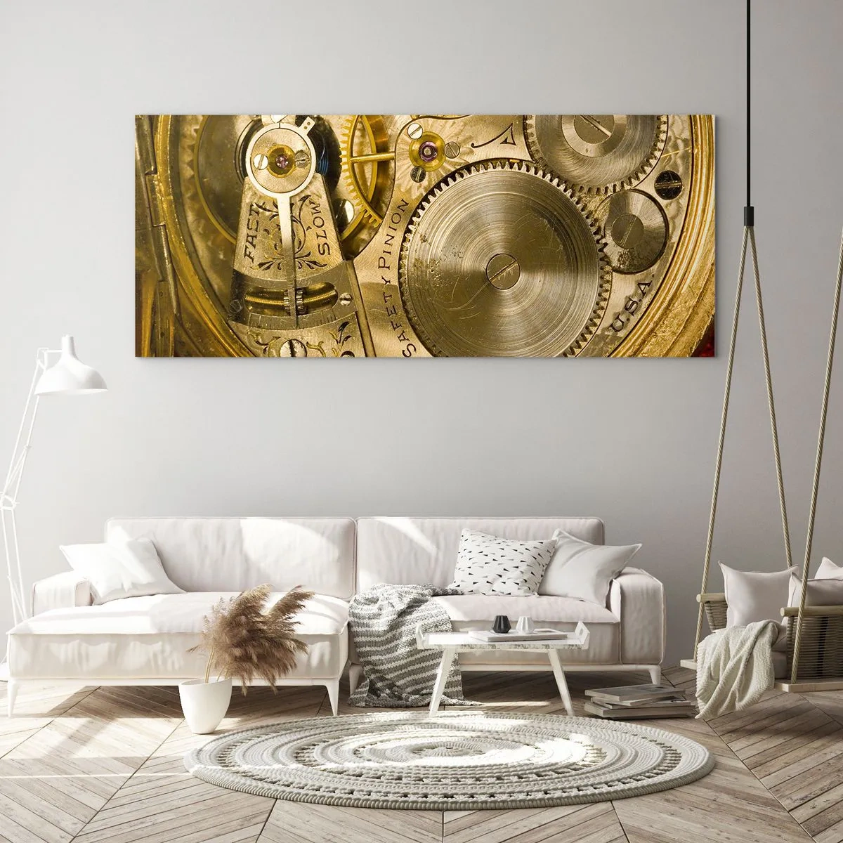 Quadro em vidro - Mova-se com o tempo - 90x30 cm