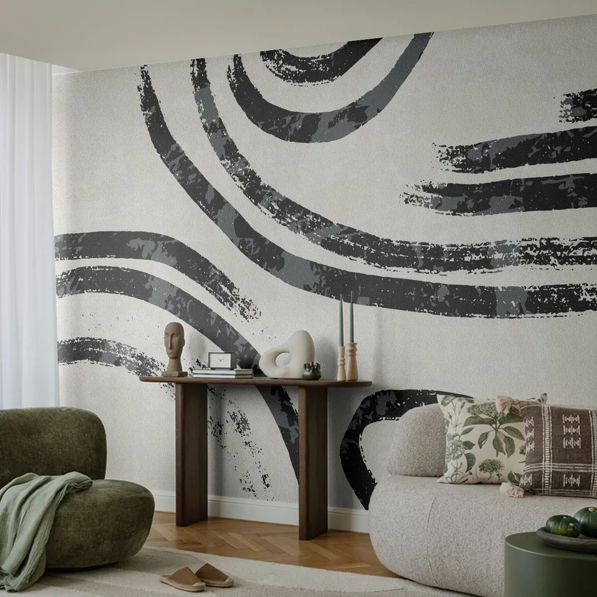 Papel de Parede Premium Sand - Meio parado - Minimalismo, Traços, Boho - 150x105 cm