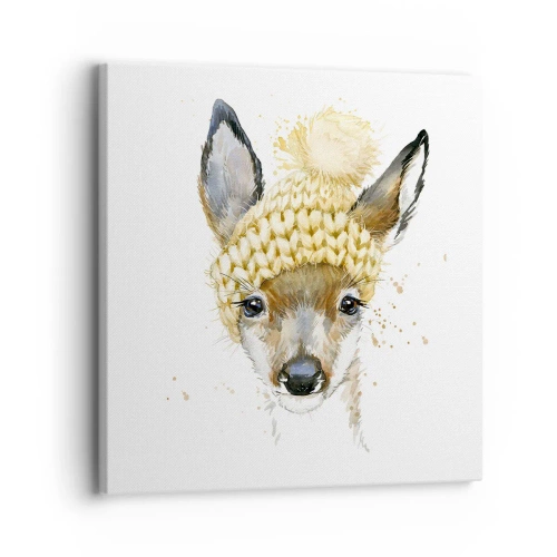 Quadro em tela - Para o inverno na floresta  - 30x30 cm