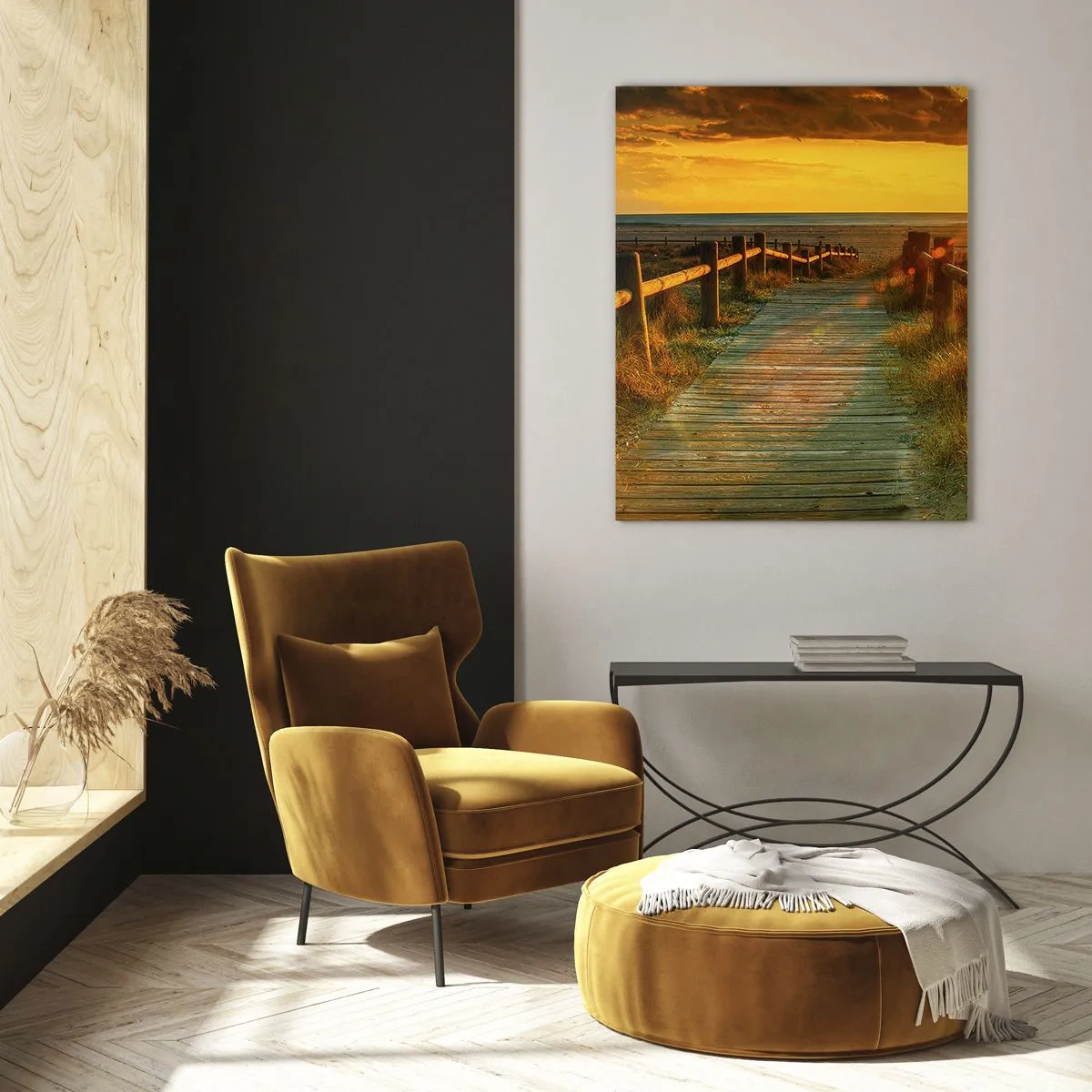 Quadro em vidro - Banhado em ouro antigo - 80x120 cm