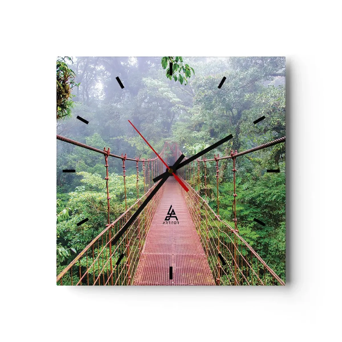 Relógio de parede - Relógio em vidro - Suspenso acima das copas - 30x30 cm