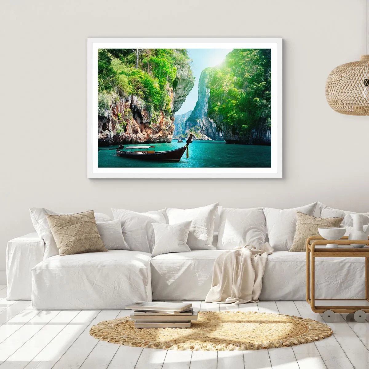 Pôster em moldura branca - Um convite para uma viagem exótica - 70x50 cm