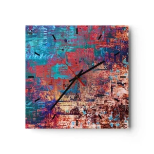 Relógio de parede - Relógio em vidro - Memória e esquecimento - 30x30 cm