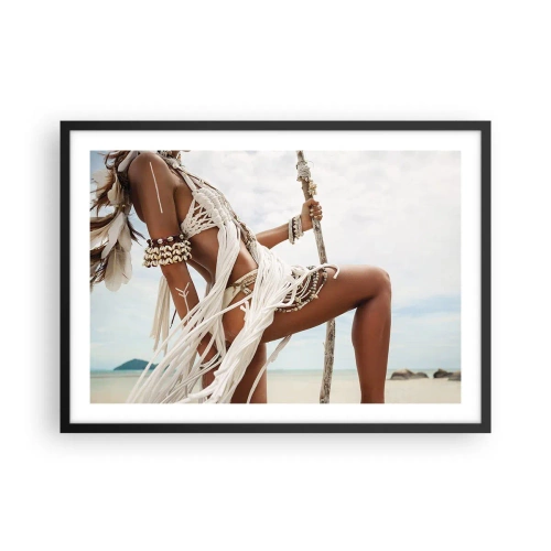 Pôster com moldura preta - Sacerdotisa do Sol - 70x50 cm