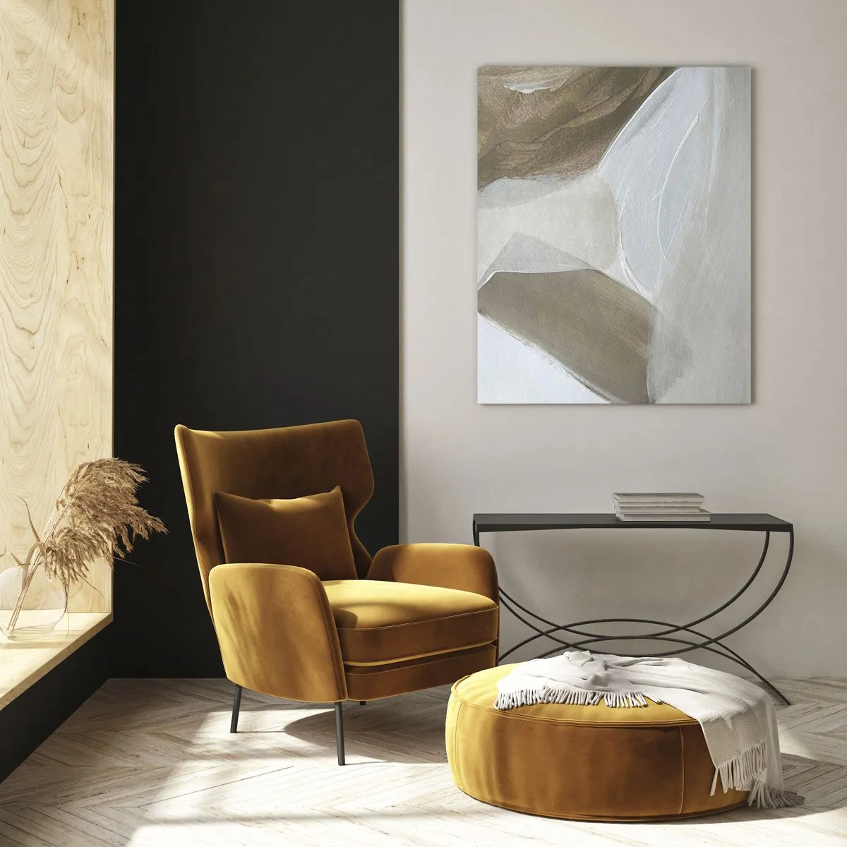 Quadro em vidro - Uma onda de branco - 80x120 cm