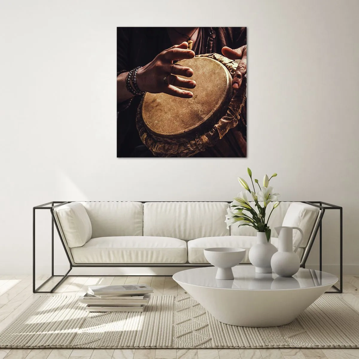 Quadro em vidro - No ritmo do coração - 50x50 cm