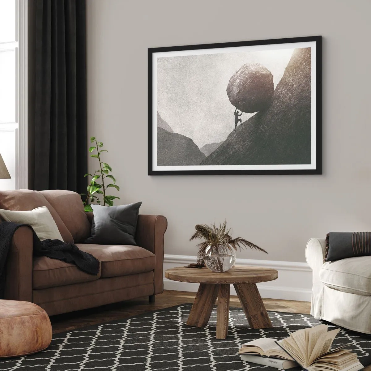 Pôster com moldura preta - Eu creio - 91x61 cm