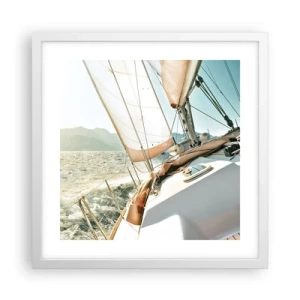 Pôster em moldura branca - Sob a vela - 40x40 cm
