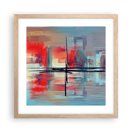 Pôster com moldura de carvalho claro - Uma paisagem numa dimensão desconhecida - 40x40 cm