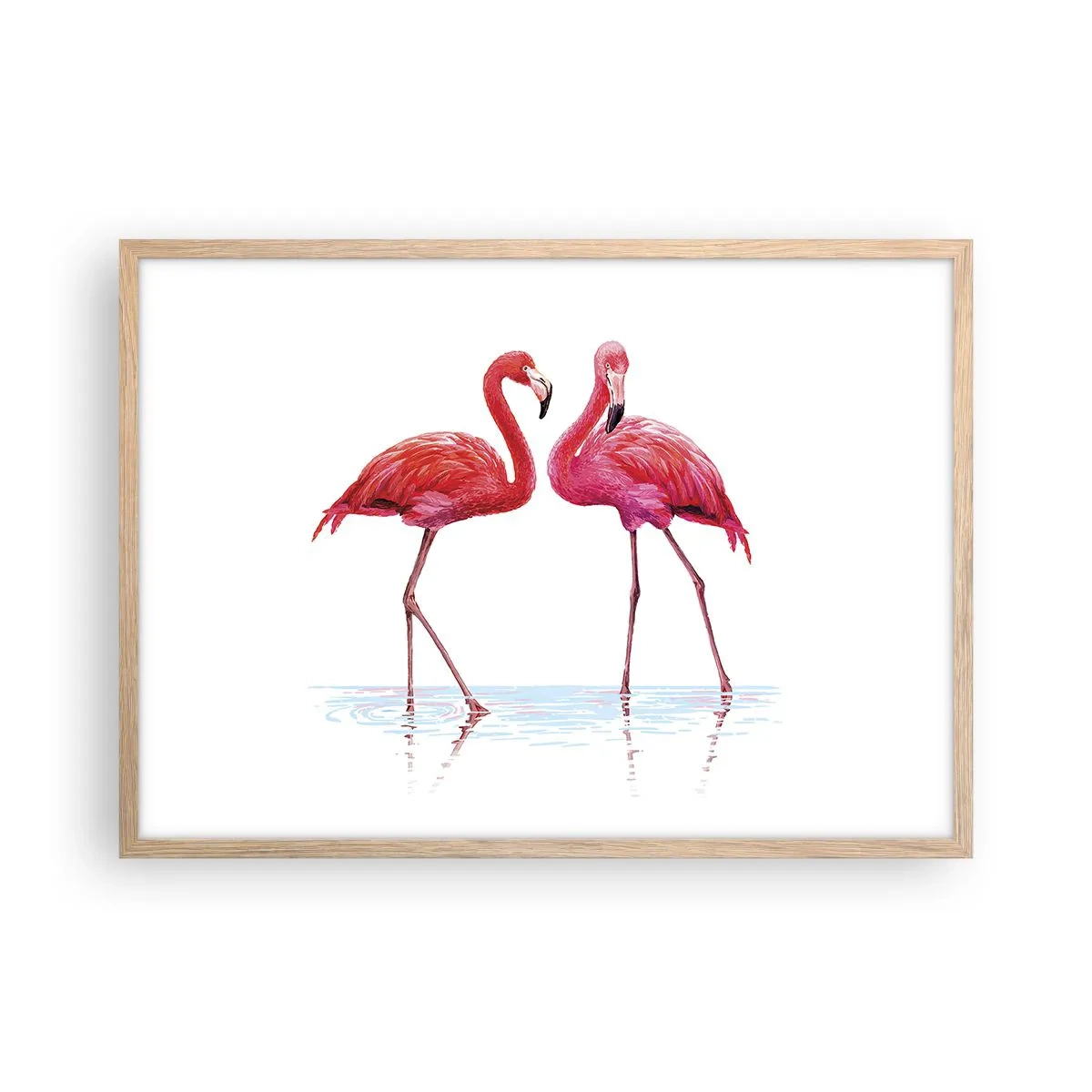 Pôster com moldura de carvalho claro - Rosa randez-vous - 70x50 cm