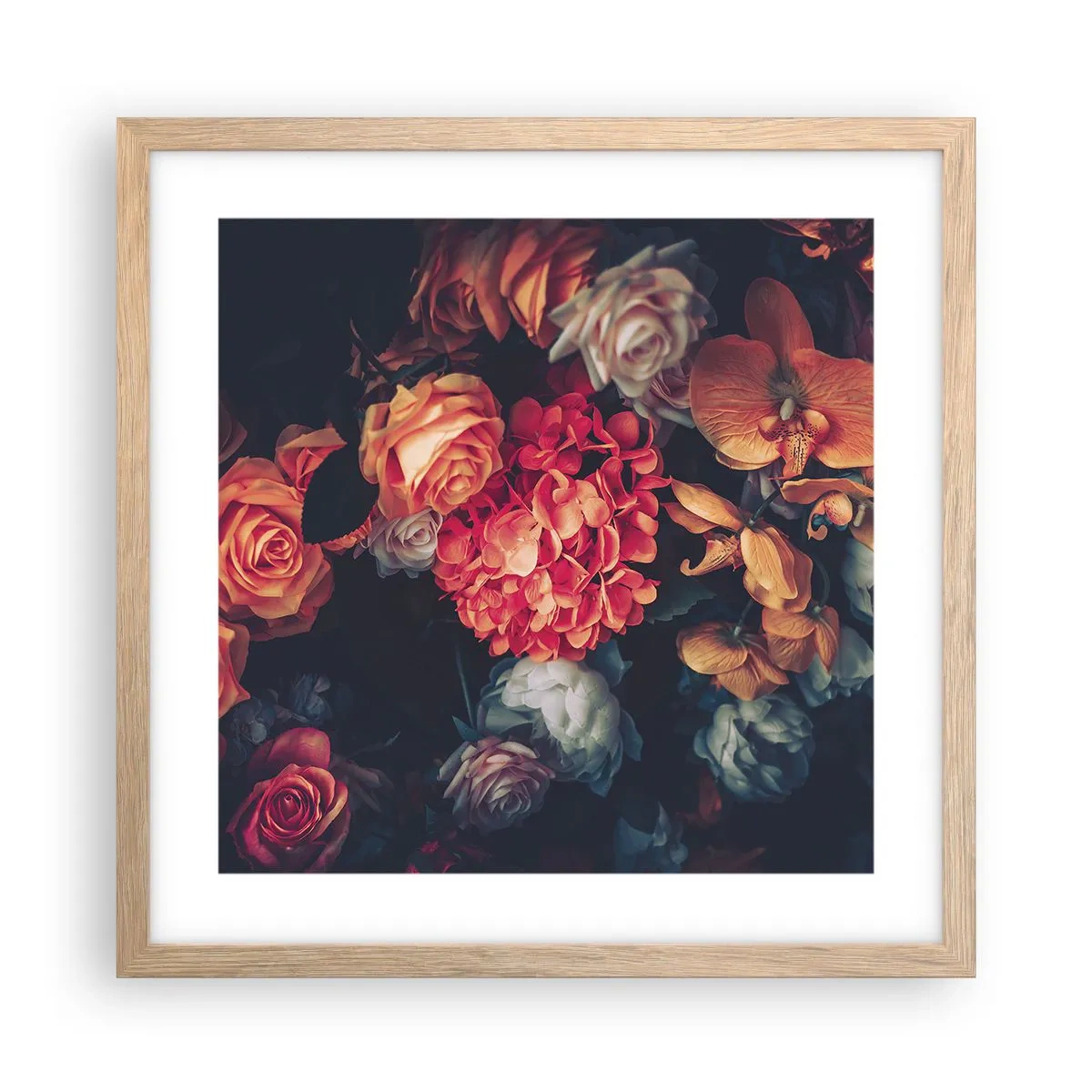 Pôster com moldura de carvalho claro - Como nos mestres holandeses - 40x40 cm