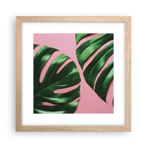 Pôster com moldura de carvalho claro - Encontro verde - 30x30 cm