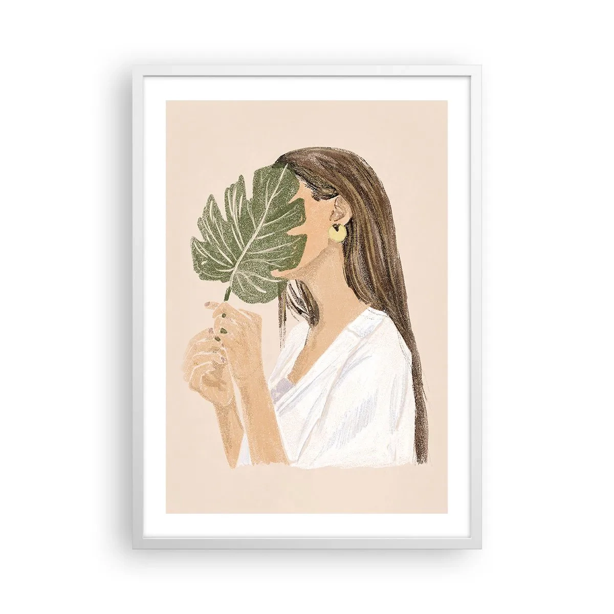 Pôster em moldura branca - Retrato misterioso com uma adepta - 50x70 cm